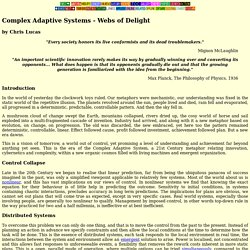 Complex Adaptive Systems - Webs of Delight