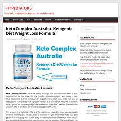 Keto Complex Australia- Ketogenic Diet Weight Loss Formula