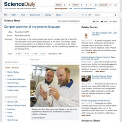 Complex grammar of the genomic language
