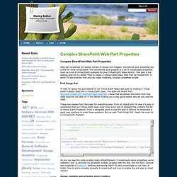 Complex SharePoint Web Part Properties - Wesley Bakker