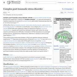 Complex post-traumatic stress disorder - Wikipedia