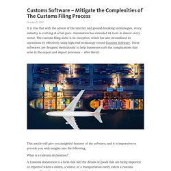 Customs Software – Mitigate the Complexities of The Customs Filing Process