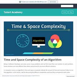 Time and Space Complexity of an Algorithm