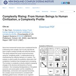 Complexity Rising: From Human Beings to Human Civilization, a Complexity Profile