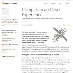 Complexity and User Experience