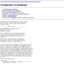 Complexity in language