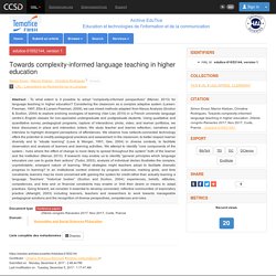 Towards complexity-informed language teaching in higher education