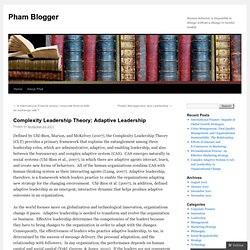 Complexity Leadership Theory: Adaptive Leadership
