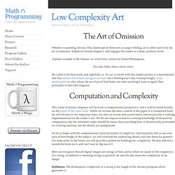 Low Complexity Art