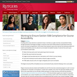 Working to Ensure Section 508 Compliance for Course Accessibility
