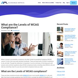 What are the Levels of WCAG Compliance? - Accessible Metrics