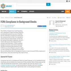 FCRA Compliance in Background Checks