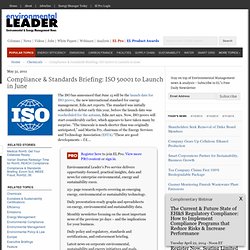 Compliance & Standards Briefing: ISO 50001 to Launch in June