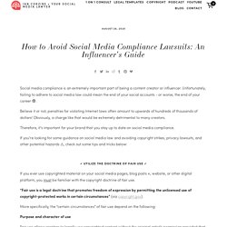 How to Avoid Social Media Compliance Lawsuits: An Influencer's Guide — Ian Corzine