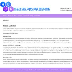 About Health Care Compliance Recruiting