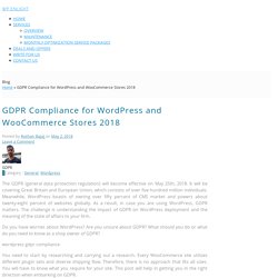 GDPR Compliance for WordPress and WooCommerce Stores 2018