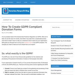 How To Create GDPR Compliant Donation Forms