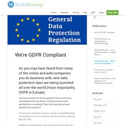 We're GDPR Compliant - StudioBookingsOnline