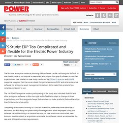 IFS Study: ERP Too Complicated and Inflexible for the Electric Power Industry