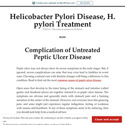 Complication of Untreated Peptic Ulcer Disease