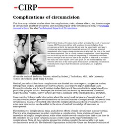 Complications, risks, adverse effects of circumcision