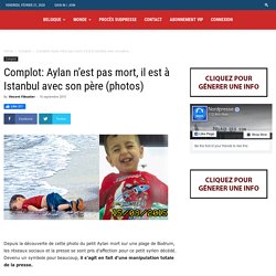 Complot: Aylan n'est pas mort, il est à Istanbul avec son père (photos)