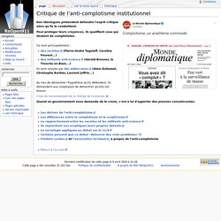 Critique de l'anti-complotisme institutionnel - Wiki ReOpen911