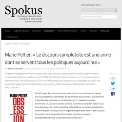 Marie Peltier. "Le discours complotiste est une arme dont se servent tous les politiques aujourd'hui" - Spokus