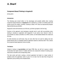 Component Based Thinking in AngularJS