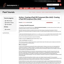 Flash Components - Tutorials - Archive - Creating a Flash MX Component (Nov 2002)