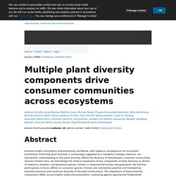 NATURE 29/03/19 Multiple plant diversity components drive consumer communities across ecosystems