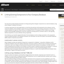 Linking Existing Components to Your Company Database