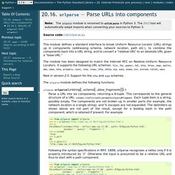20.16. urlparse — Parse URLs into components — Python 2.7.8 documentation