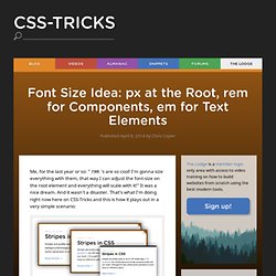 Font Size Idea: px at the Root, rem for Components, em for Text Elements