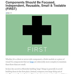 Components Should Be Focused, Independent, Reusable, Small And Testable (FIRST)