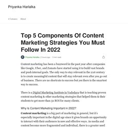 Top 5 Components Of Content Marketing Strategies You Must Follow In 2022