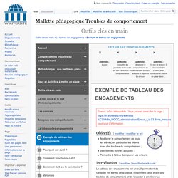 Troubles du comportement-Exemple de tableau des engagements