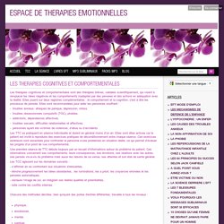 LES THERAPIES COGNITIVES ET COMPORTEMENTALES - ESPACE DE THERAPIES EMOTIONNELLES