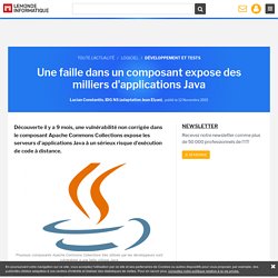 Une faille dans un composant expose des milliers d'applications Java