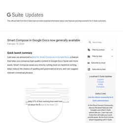 Smart Compose in Google Docs now generally available