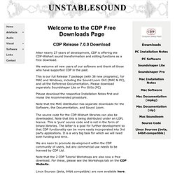 Composers Desktop Project Downloads
