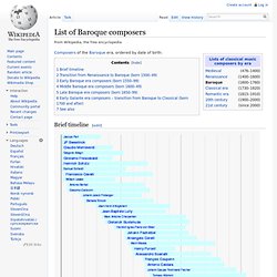 List of Baroque composers