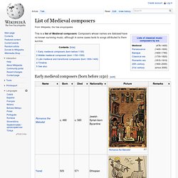 List of Medieval composers