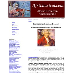 Composers of African Descent