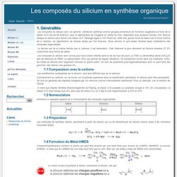 Etude des composés du silicium et leur réactivité en synthèse organique