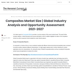Global Industry Analysis and Opportunity Assessment 2021-2027 – The Manomet Current