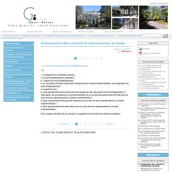 Composition des conseils et commissions du lycée - Site du lycée Guez de Balzac (Angoulême)