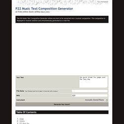 Music Text Composition Generator ( A free online music utility)