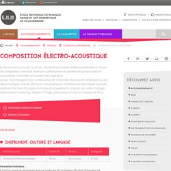 Composition électro-acoustique - ENM - École nationale de musique, danse et art dramatique de Villeurbanne