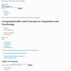 Compositionality and Concepts in Linguistics and Psychology